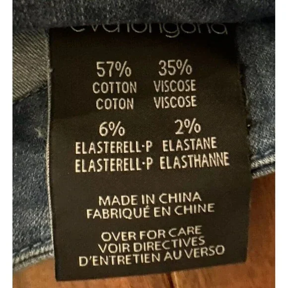 Eva Longoria Flare Distressed Slit Women’s Blue Denim Jeans Size 12 - Picture 6 of 16